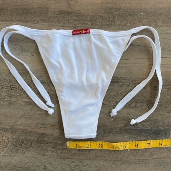 Biquini Brasil White Side Tie String Brazilian Bikini Swimsuit Bottom Small - Picture 8 of 9